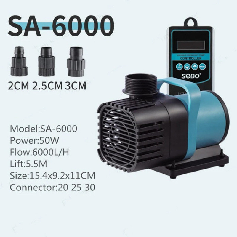 SOBO SA-6000 pompa kolam/aquarium dengan CONTROLLER DAN SENSOR MATI OTOMATIS