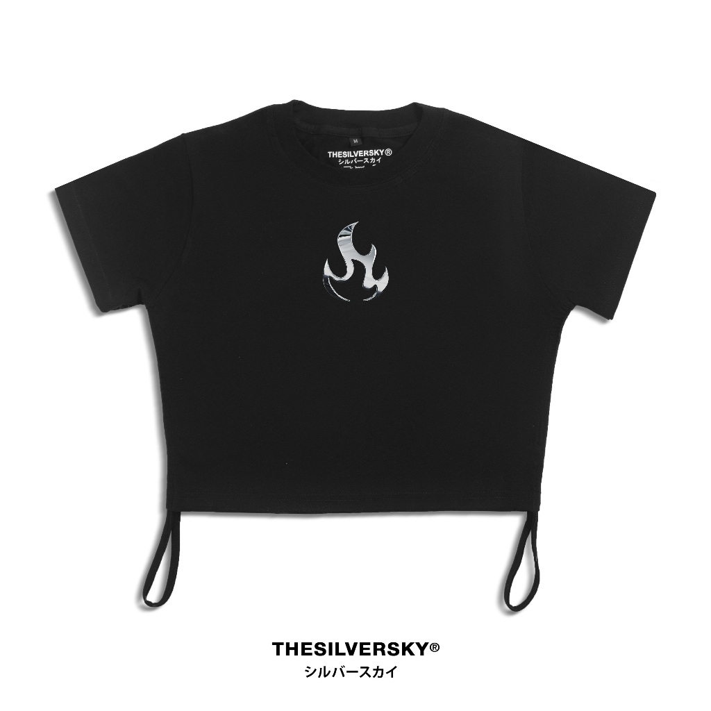 Thesilversky 90s Y2K Drawstring Serut Crop Top