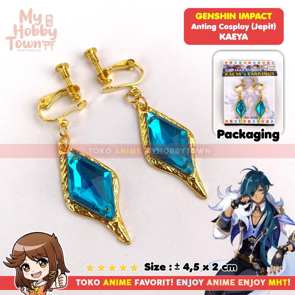 Anting Cosplay Kaeya Anime Game Genshin Impact Jepit Earring Clip Klip