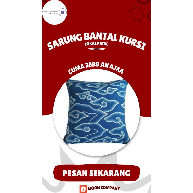 Sarung bantal kursi motif batik Mega Mendung