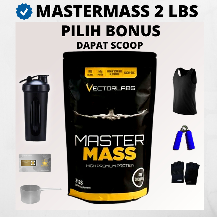 Vectorlabs Master Protein Susu Mass 2 lbs 900 gram Susu Whey Protein Gainer Master Whey Penambah Ber