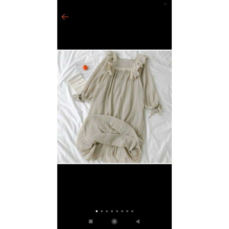 Dress MIDI wanita/Dress MIDI Korea/Dress MIDI crinkle/olive dress