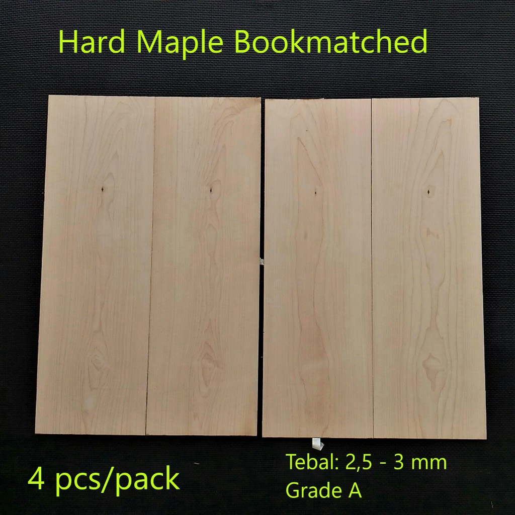 BRAK 4pcs kayu Hard Maple Veneer Drop Top Guitar tebal 2,5-3 mm HM4PC3MM