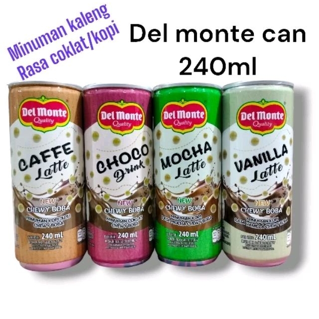 

Del monte minuman kaleng rasa coklat atau kopi dengan chewy Boba/minuman boba rasa coklat/kopi