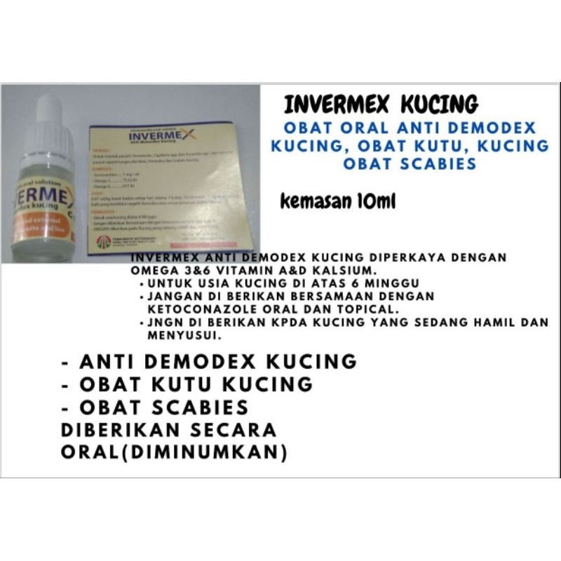 Invermex Oral Obat Anti Scabies dan Demodex Kucing 10ml