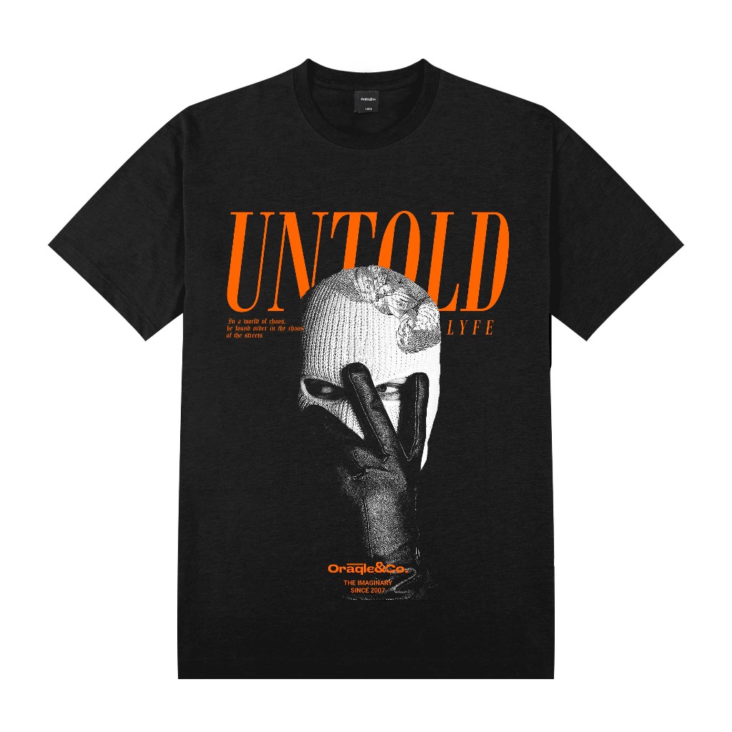 ORAQLE T-shirt Kaos Pria UNTOLD LYFE BLACK