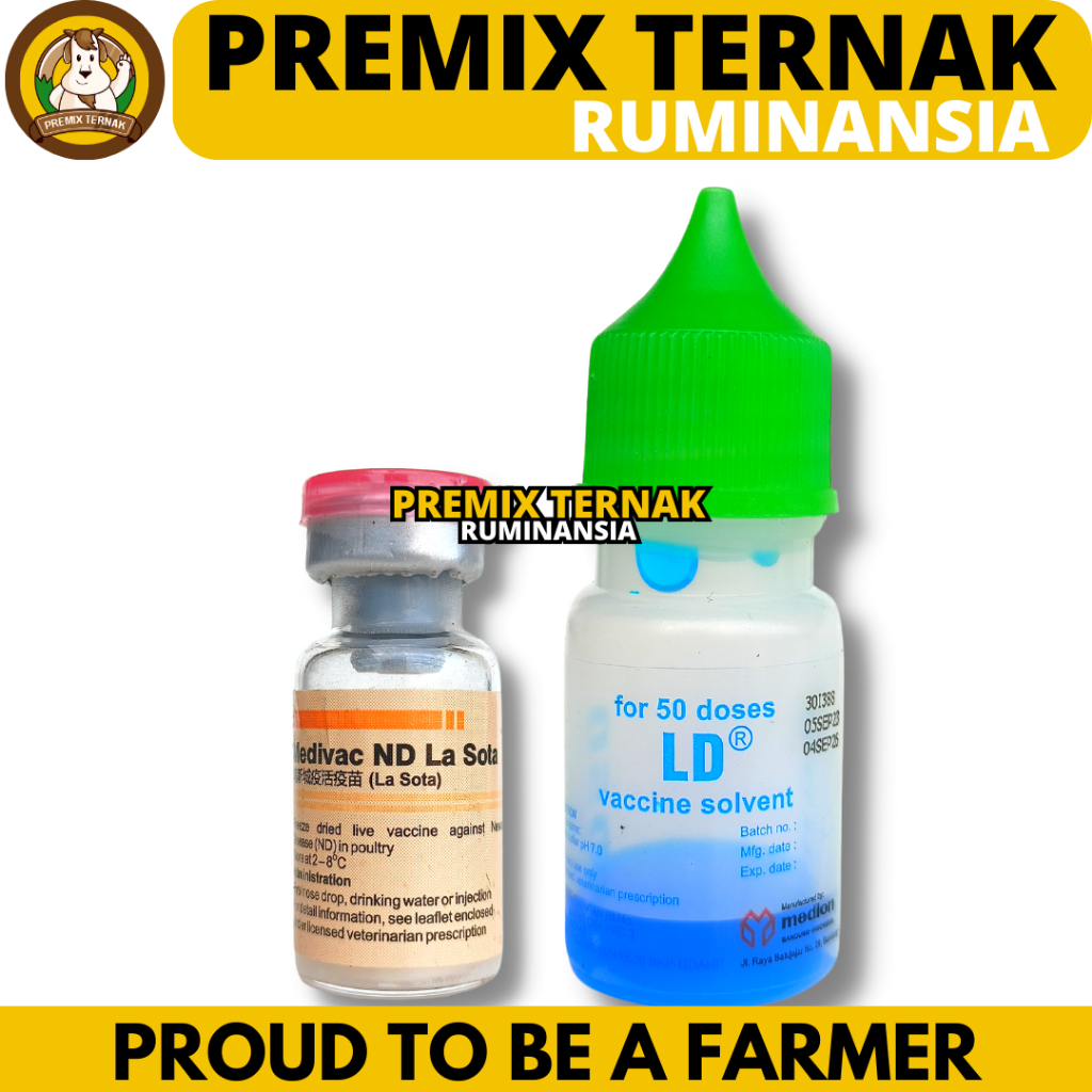 VAKSIN MEDIVAC ND LASOTA DOSIS 50 EKOR + PELARUT - Vaksin Nd Lassota Ayam Newcastle Disease Tetelo