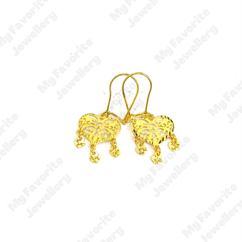 Anting Wayang Hati Emas Asli Kadar 700 Harga Murah