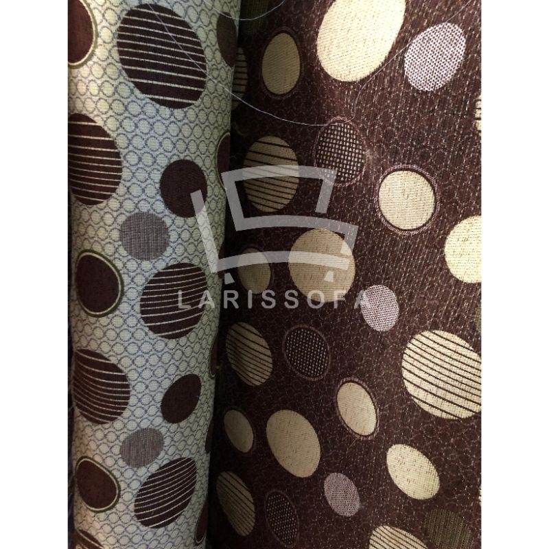 KAIN CHENIL // KAIN SOFA METERAN // KAIN KURSI TERBAIK // MOTIF BULAT-BULAT (0,5 meter)