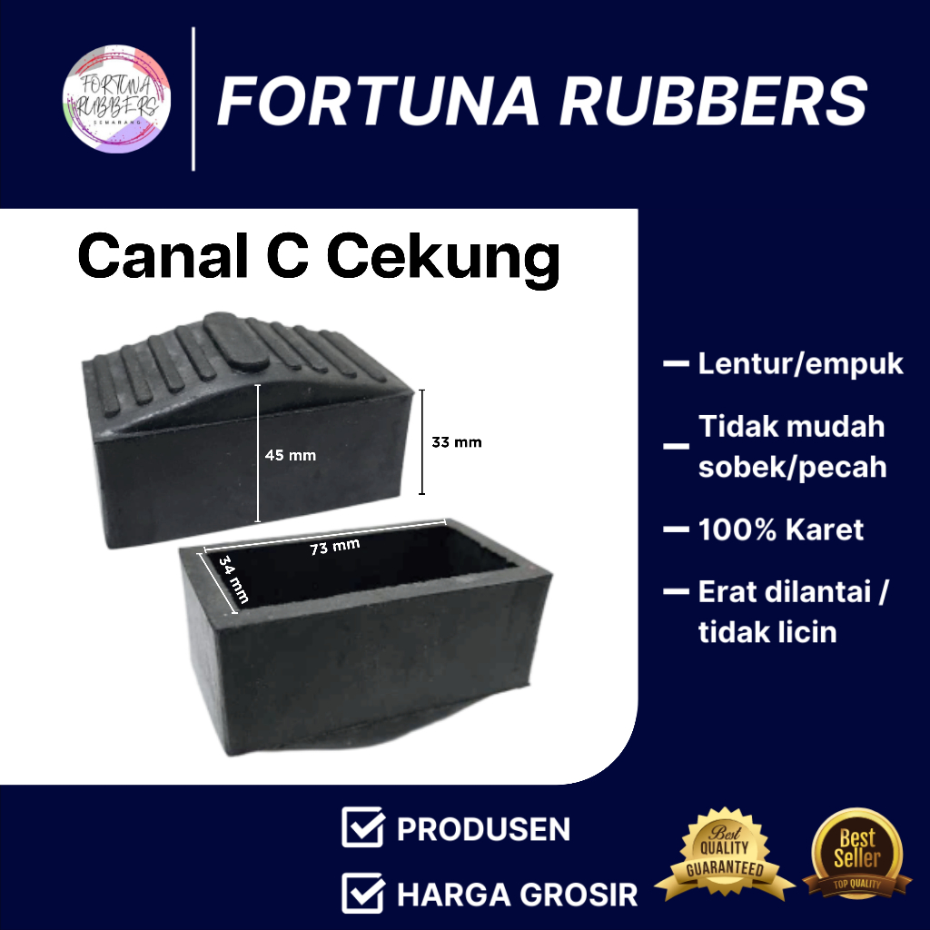 KAKI KARET TANGGA BAJA RINGAN CANAL C CEKUNG UKURAN 35X75 MM
