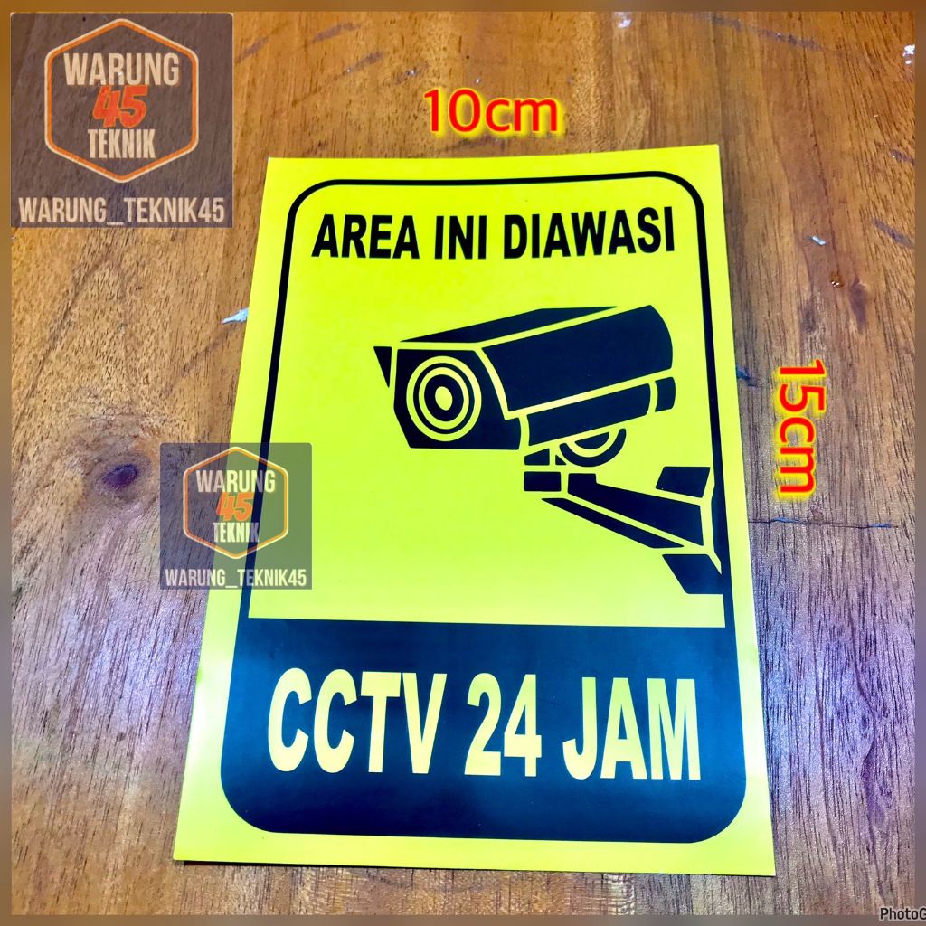 

Sticker Stiker Vinyl Area Pengawasan CCTV 24jam