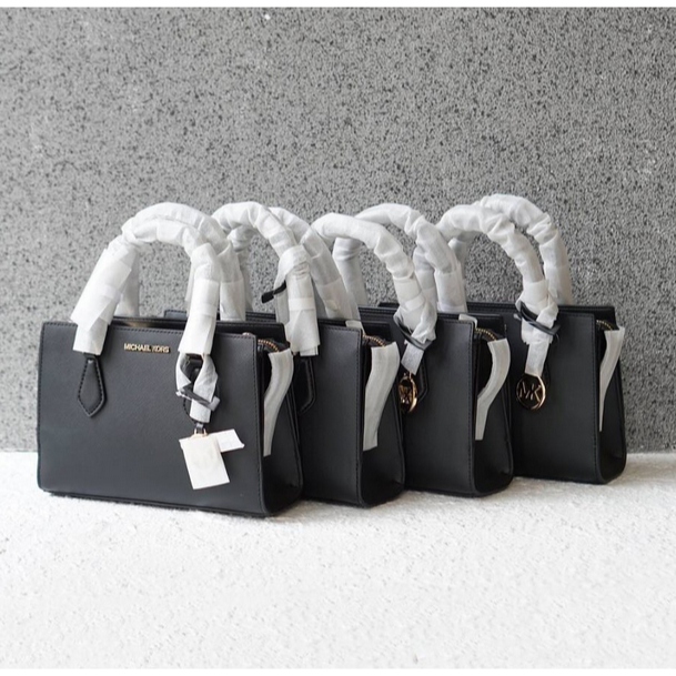 MK Sheila Small CZ Satchel Black