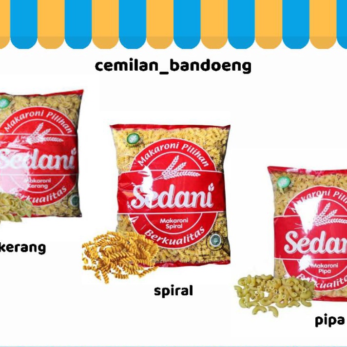 

88 MAKARONI SEDANI SPIRAL PIPA KERANG MENTAH 1 KG