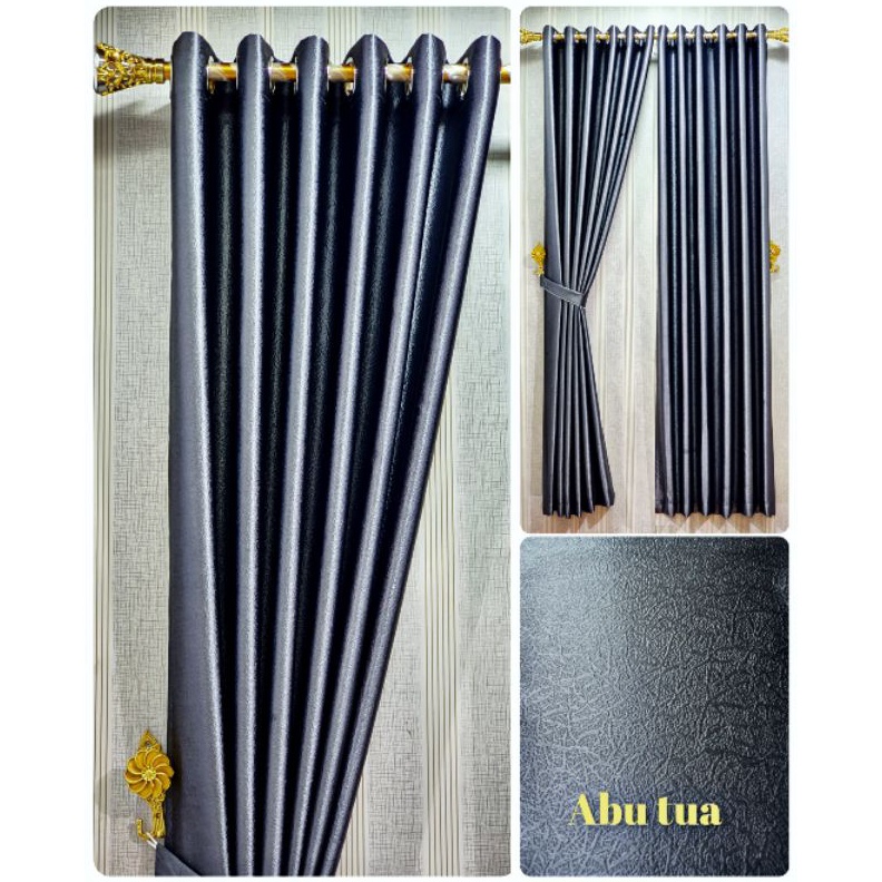 ART C2A Gorden Jendela 1 Blackout Super Tebal Kain Polos Embos Glossy Import Dan Halus Model Ring 12