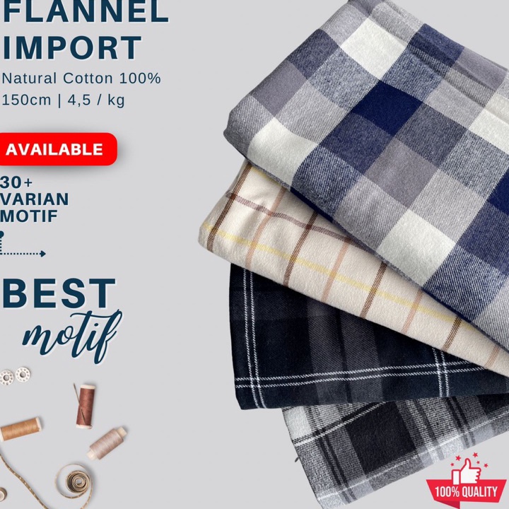 COD Kain Katun Flanel KemejaKemeja Import