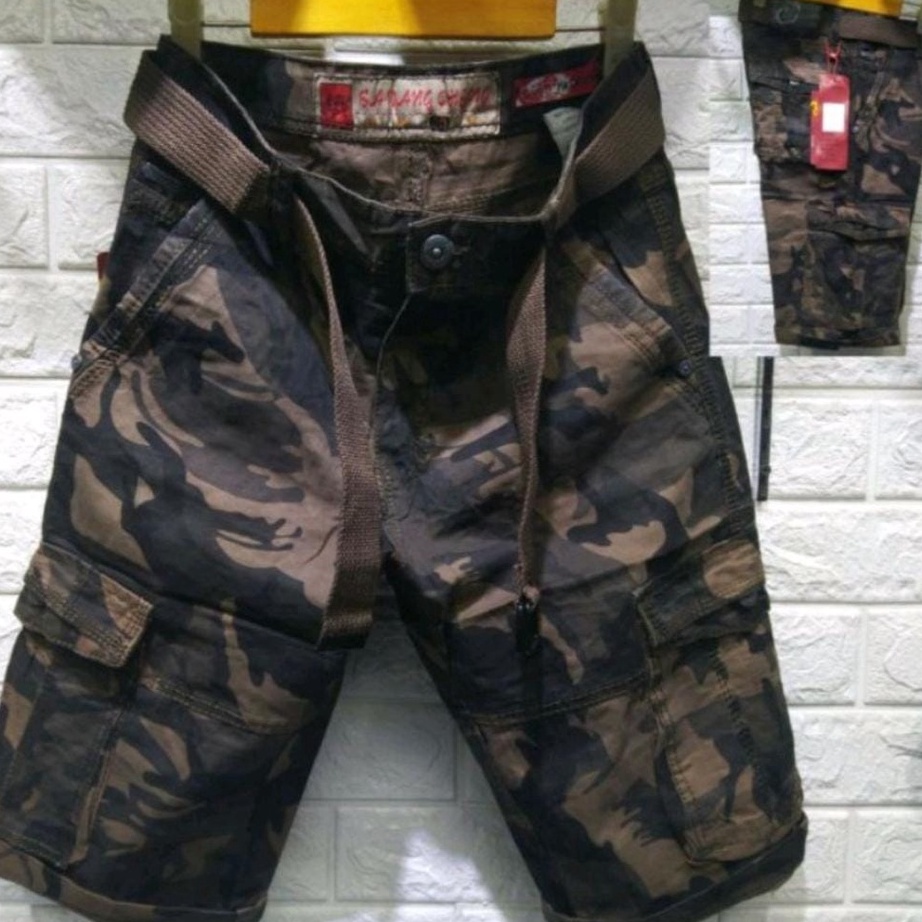 Ready Stok celana pendek pria l celana cargo loreng pendek pria original l celana pendek pria l cela