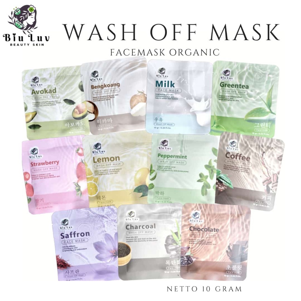 Masker BIU LUV kemasan 10g - Masker organik kemasan travell size