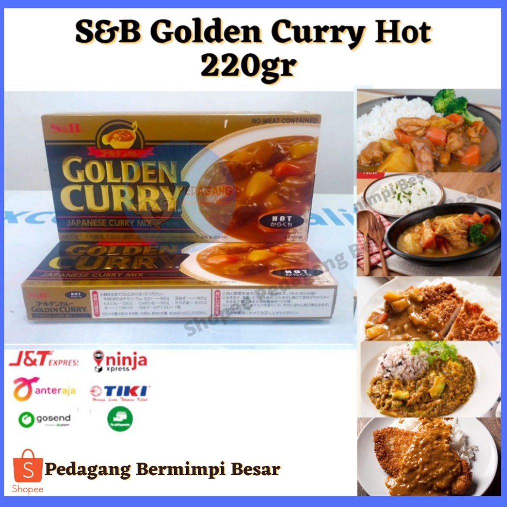 

Original SB Golden Curry 22gr Hot Kari Blok Kari Jepang Kari Pedas