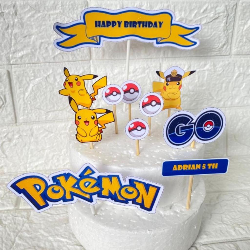 Topper Ulang Tahun Pikachu / Topper Cake Pikachu