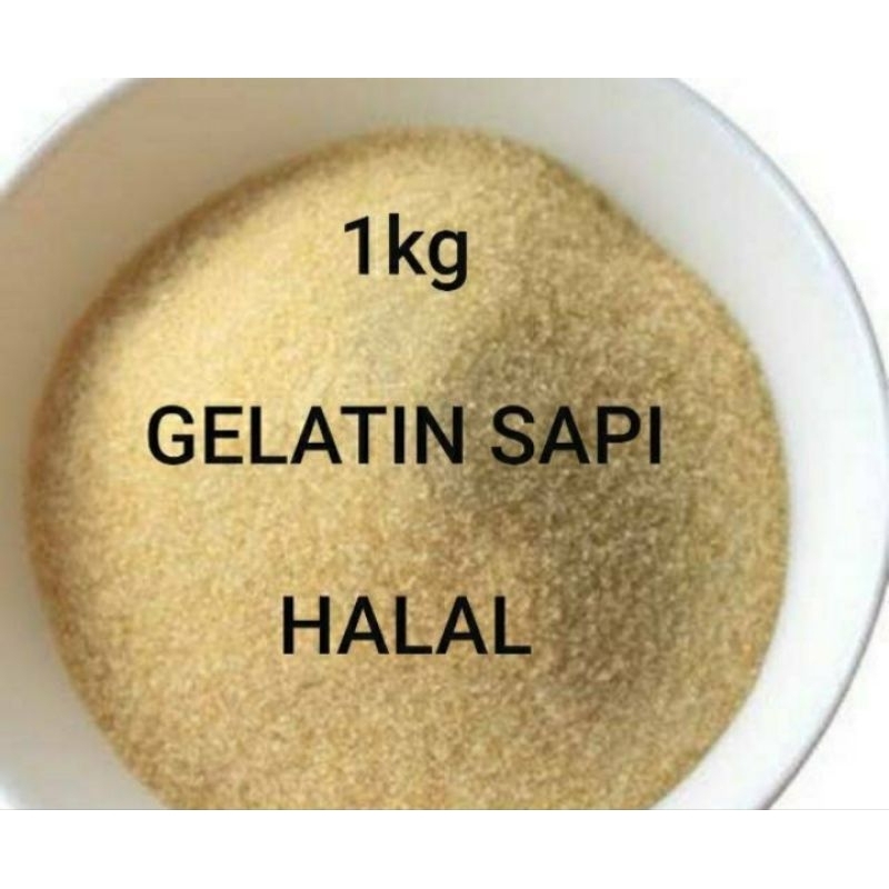 

Gelatin 1000gr Gelatin 1kg Food Grade Tulang Sapi Original