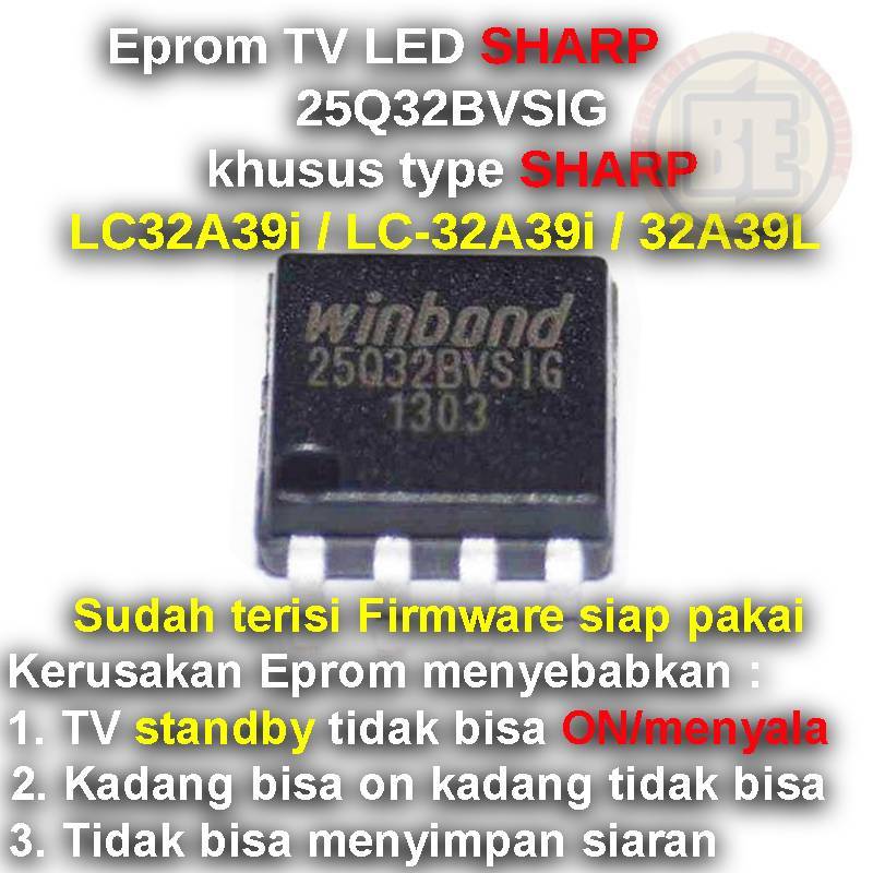 Ic Eprom Firmware TV SHARP LC32A39i / LC-32A39i / 32A39L