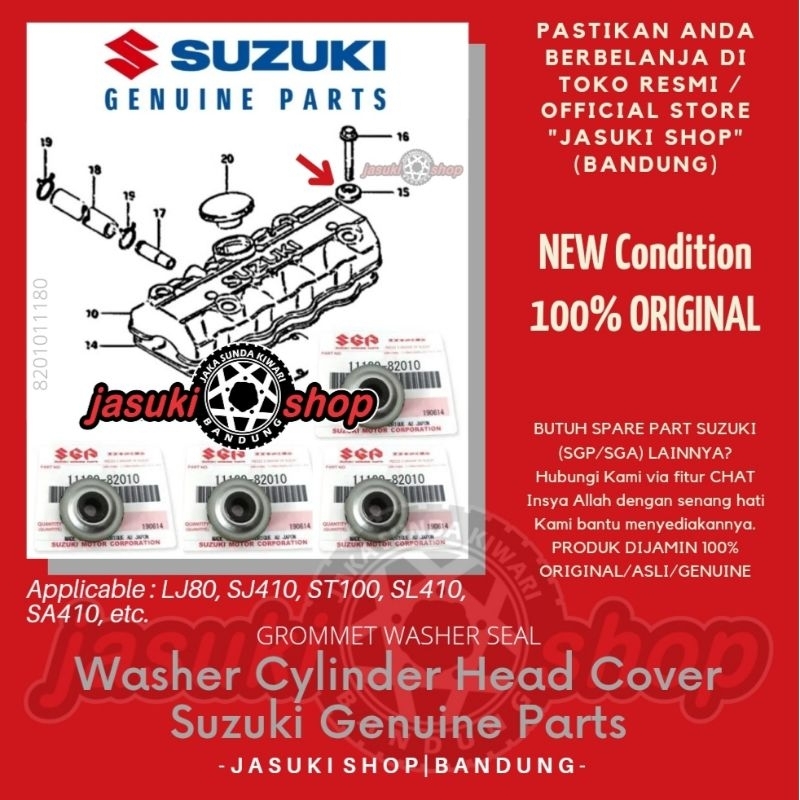 Bolt Baut Grommet Washer Seal Sil Cover Cylinder Head Tutup Klep Suzuki Jimny Katana SJ410 LJ80 Fors