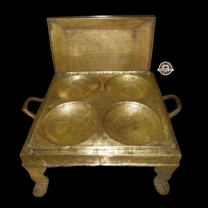 Cetakan kue apem lubang 4 kuningan lawas