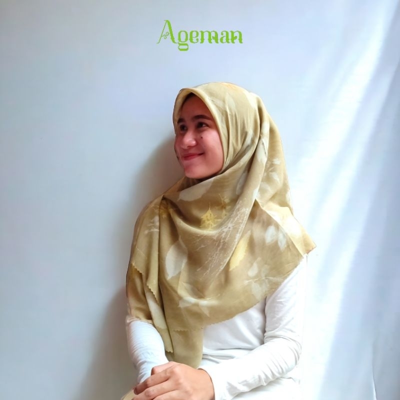 Ageman Square Hijab Ecoprint