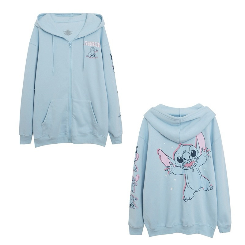 Jaket stitch biru muda