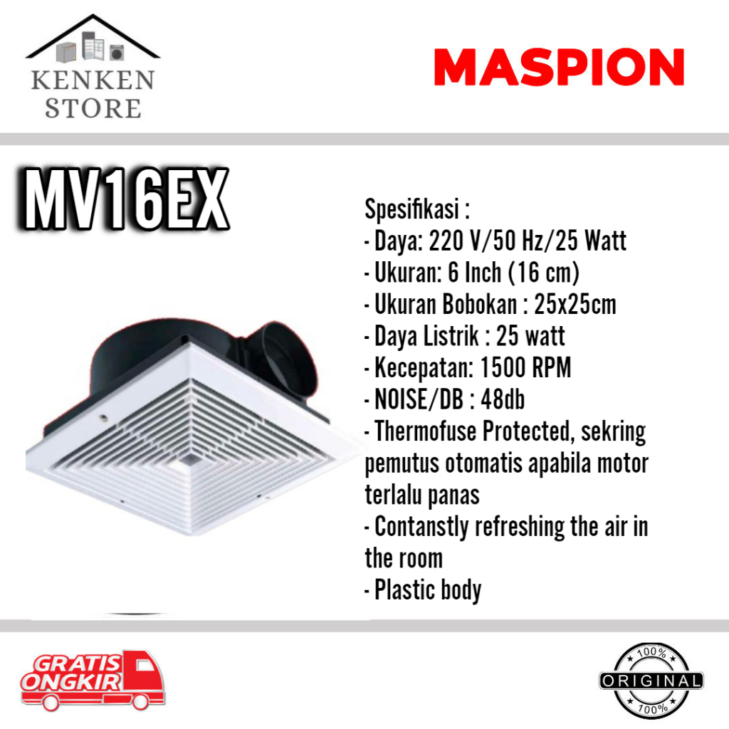 EXHAUST FAN MASPION MV16EX 16INCH BALING 6INCH
