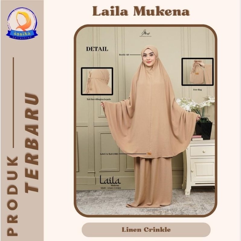 Laila Mukena AR Rafi √ Mukena Polos Terbaru Arrafi bahan linen crinkle