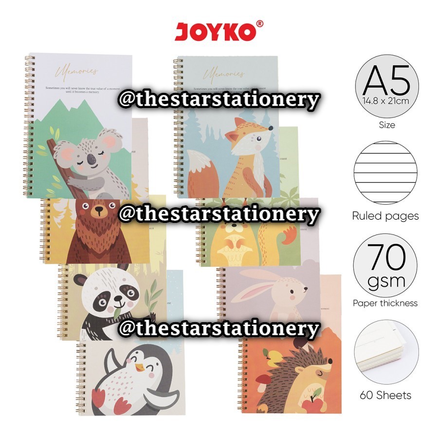 

(1 Biji) Spiral Book Joyko NB-707 NB-711 A5 60 Lembar / Ruled Notebook Buku Tulis Catatan Bergaris Joyko NB707 / Joyko NB 707
