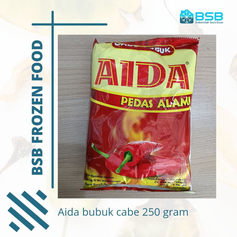 

Aida Cabe Bubuk/ Bumbu Tabur Instan / Cabai Bubuk Kemasan Merah 250 gram