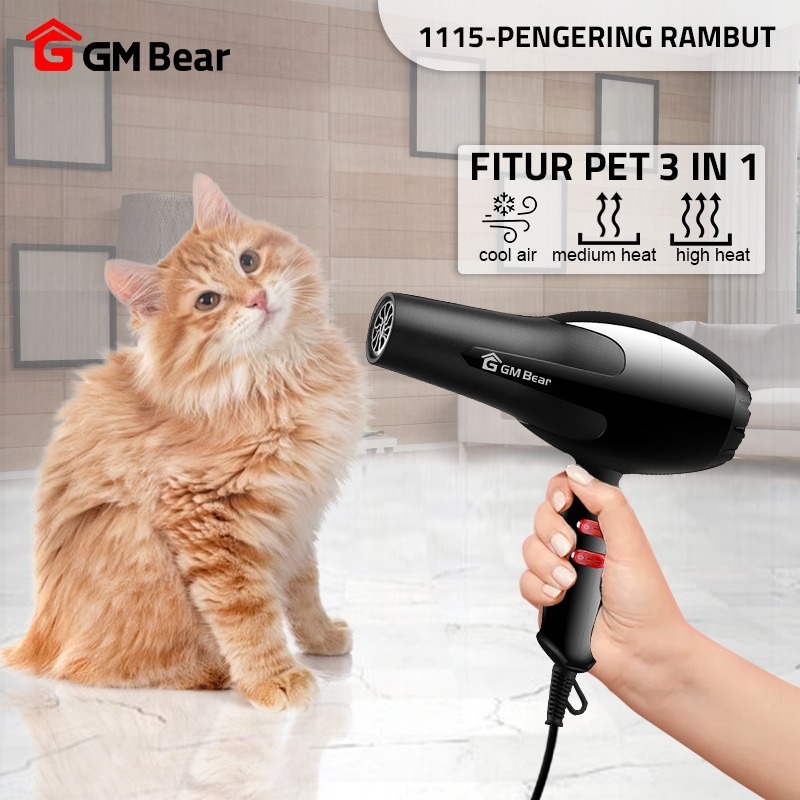 GM Bear Pet Blower 1115 - Alat Pengering Bulu Rambut Hewan Hair Dryer Grooming Kucing Anjing