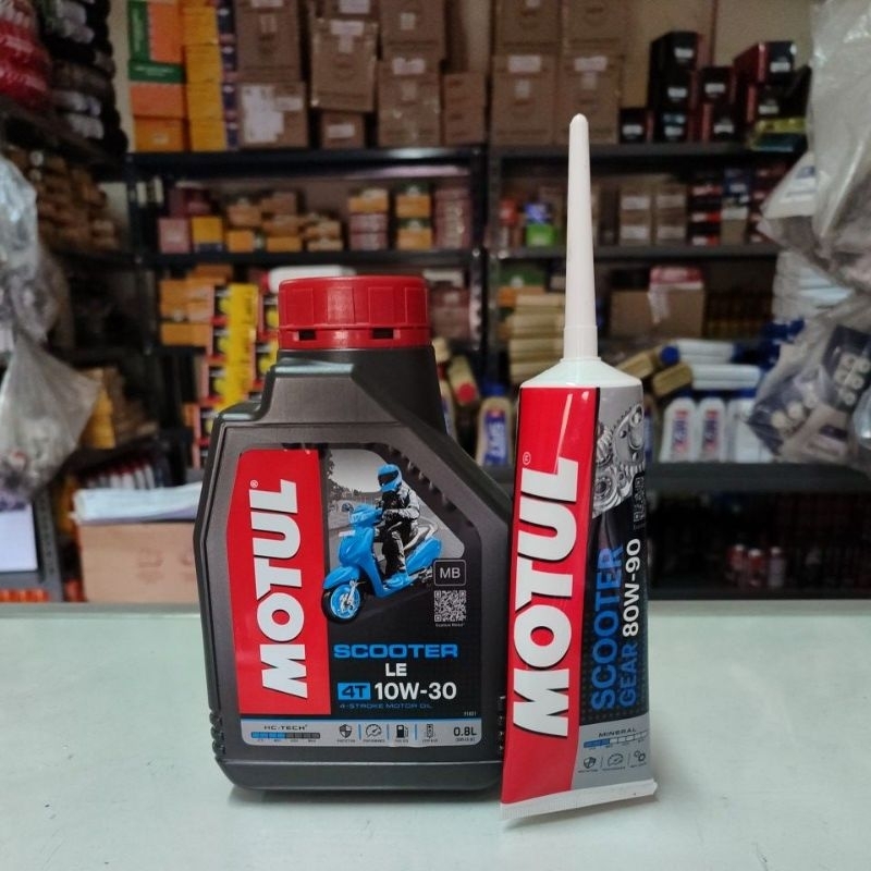 OLI MOTUL PAKET  MESIN&GARDAN SCOOTER LE 10W-30 & 80W-90/OLI MESIN PAKET GARDAN MOTUL/OLI MESIN-GARD
