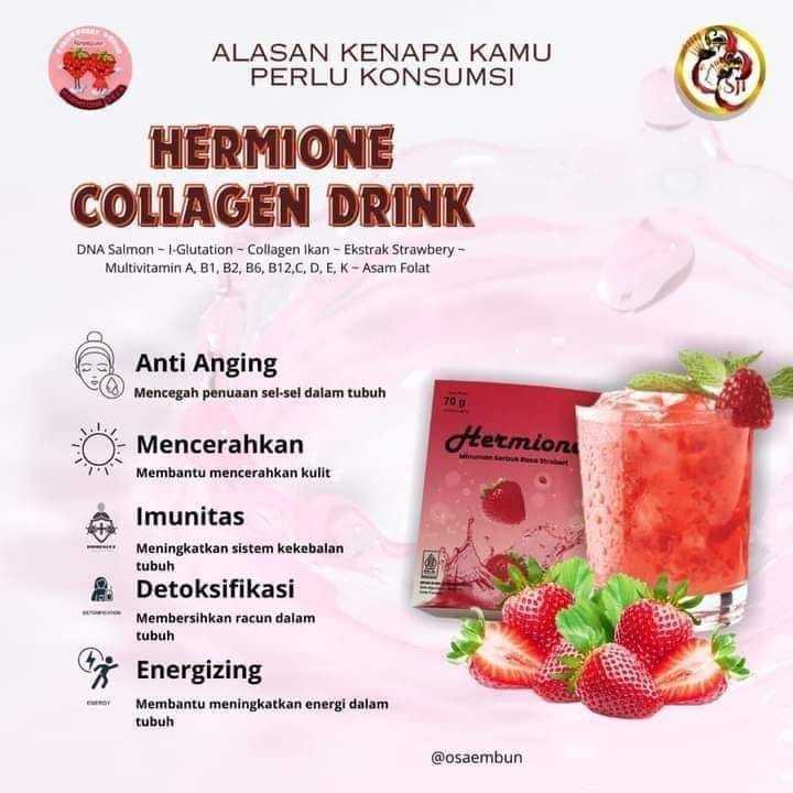 

Hermione Collagen Drink Multivitamin Minuman Serbuk Strawberry