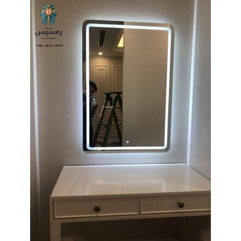 Kaca Cermin Touchscreen LED Dinding Kamar Mandi Wastafel