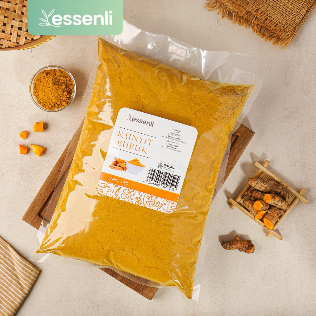 

ESSENLI Kunyit Kunir Bubuk 1Kg / Bumbu Rempah Dapur