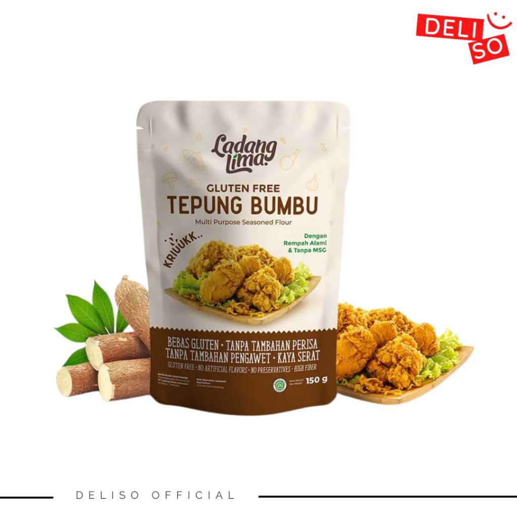 

Ladang Lima Tepung Bumbu Serbaguna 150gr Tepung Goreng Sehat NO MSG