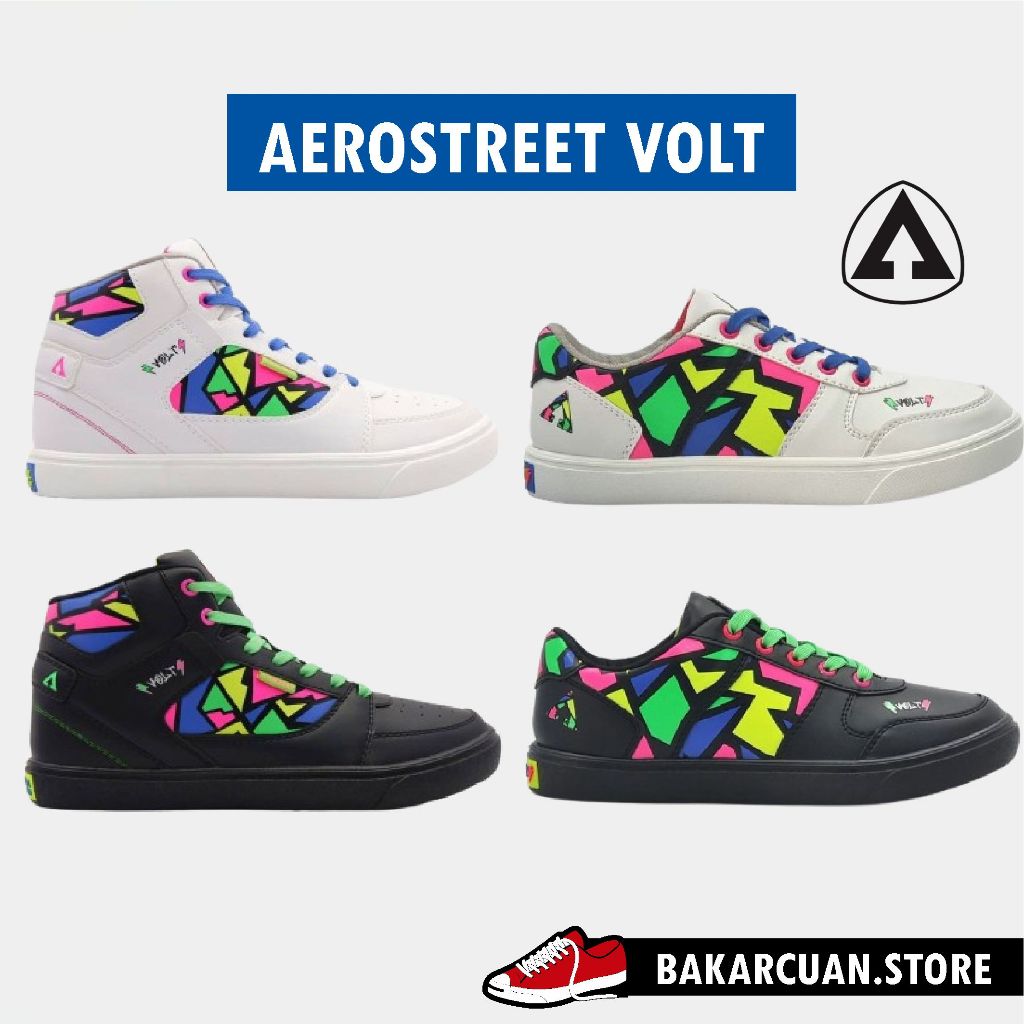 Aerostreet Hoops Volt Putih / Hoops Volt Hitam Neon / Aerostreet Volt Hitam Low / Aerostreet Volt Pu