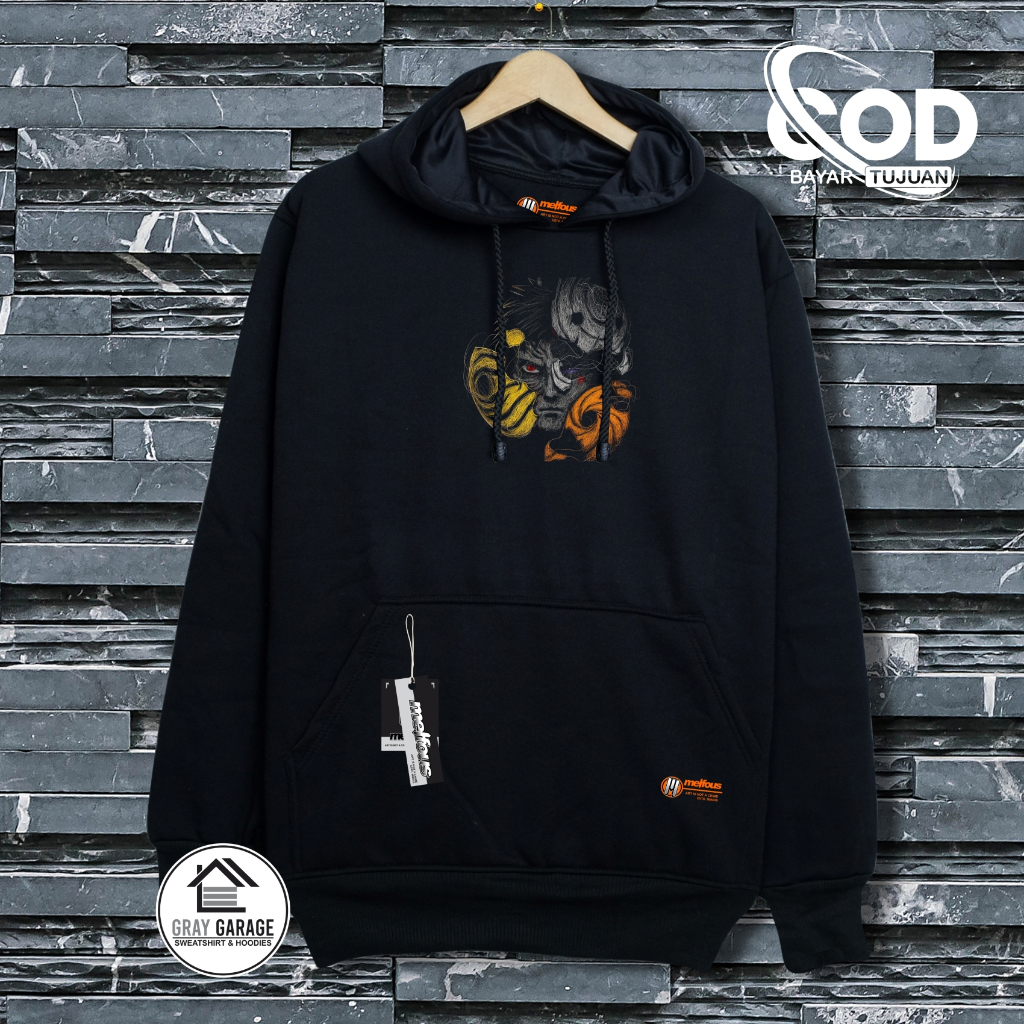Hodie Pria Distro Anime Naruto Original Otentik Keren Bahan Fleece Katun Tebal Premium Warna Hitam U