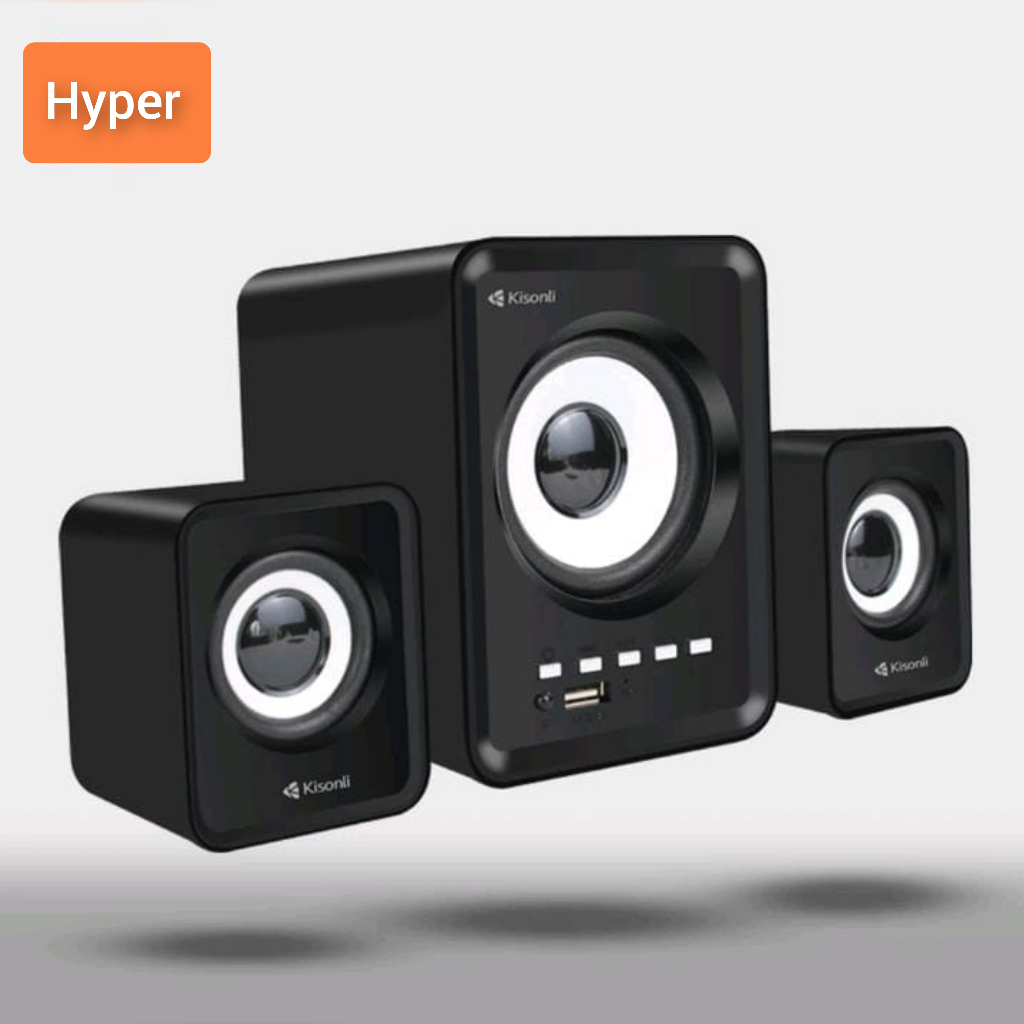 KISONLI Gaming Speaker Laptop/Komputer Bluetooth U-2800 Support BT, USB, TF Card & FM Radio