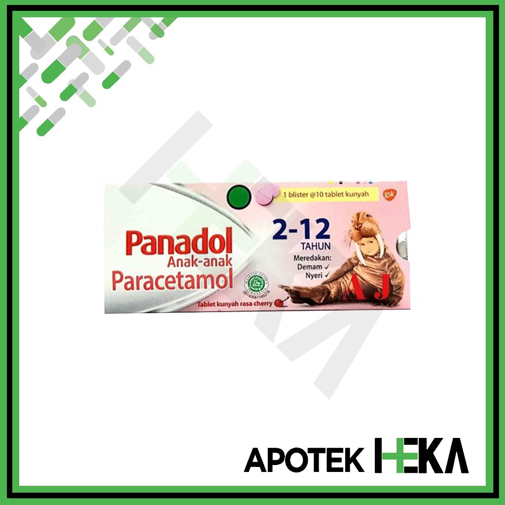 Panadol Chewable Anak-Anak Strip isi 10 - Tablet Kunyah Paracetamol (BANDUNG)