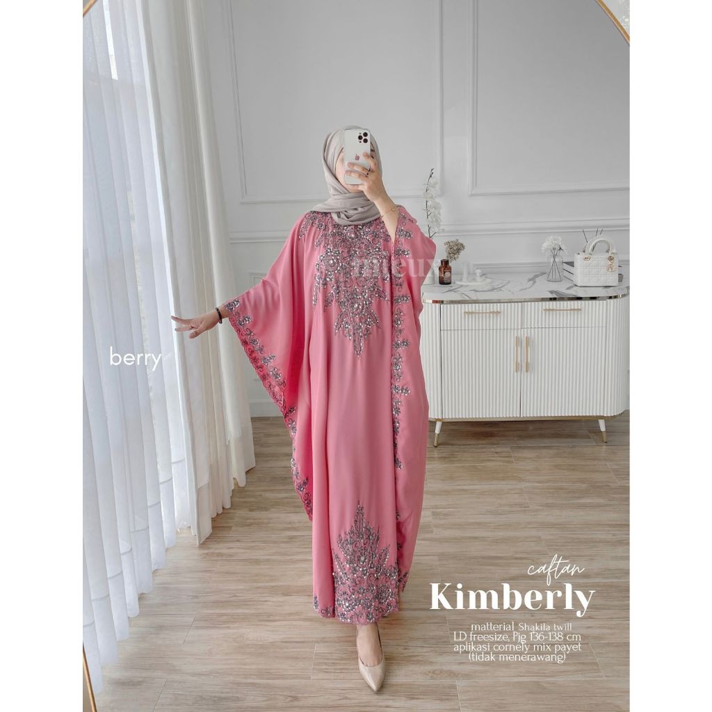 ZINNIA GALERY | Gamis Kaftan Kondangan Kaftan Wanita Viral Ala Selebgram Terbaru 2024 Gamis Kaptan L