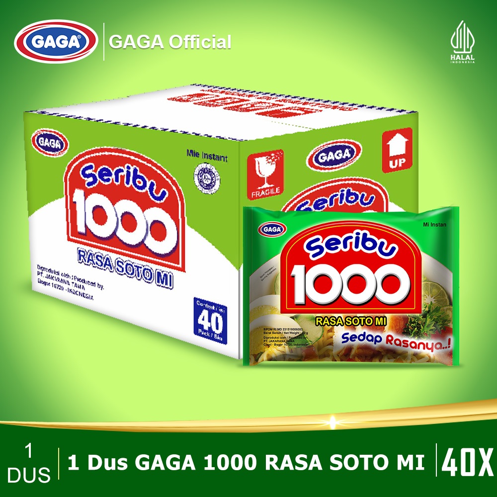 

GAGA 1000 Rasa Soto Mie (1 dus = 40 pcs Harga Grosir)