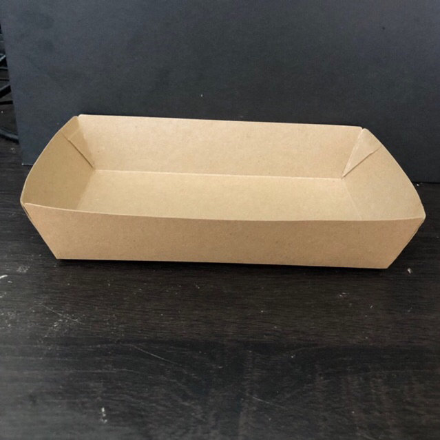 Paper Tray Kraft / Kotak Makanan Kertas Coklat Uk.L