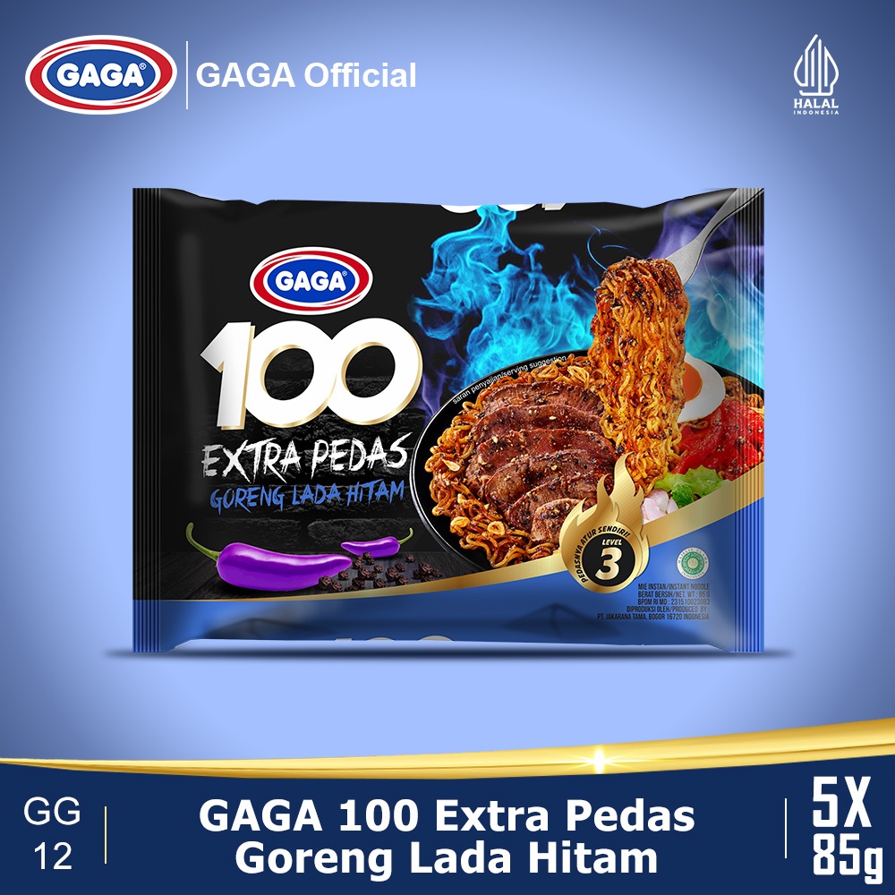 

GAGA 100 Extra Pedas Goreng Lada Hitam 5 PCS (GG12)