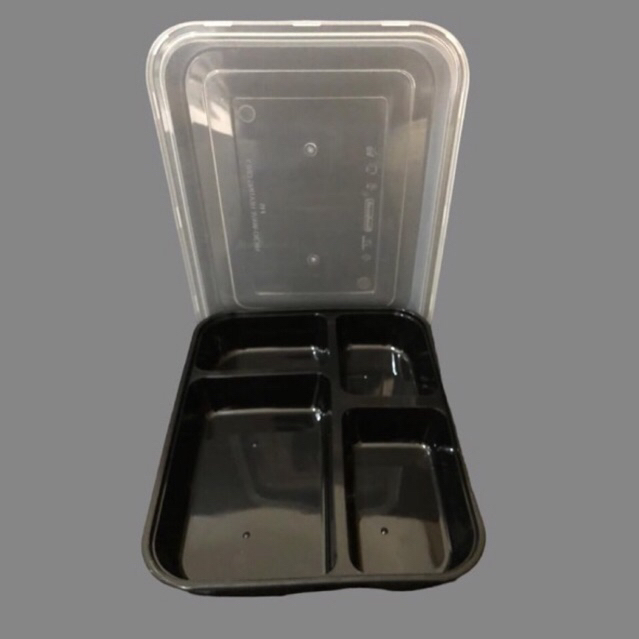Thinwall Bento 4 Sekat Hitam / FP1200QS