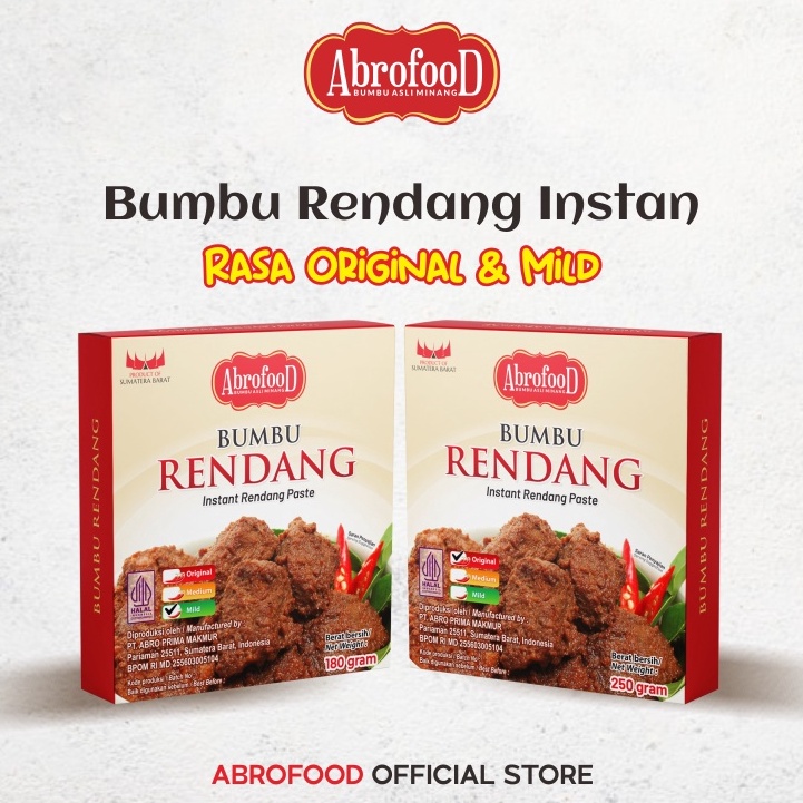 

1212 Fasion sale Bumbu Rendang Instan Abrofood 25g 18g Original Mild murah