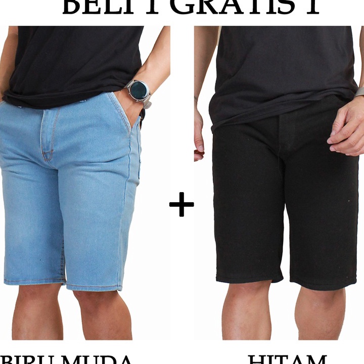 PROMO SALE BELI 1 GRATIS 1 Celana Jeans Pendek Pria 223 TERBARU DI TOKO SHARAHCOLLECTION